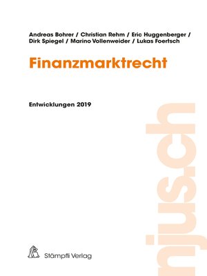 cover image of Finanzmarktrecht, Entwicklungen 2019